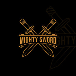 cross sword logo line art simple minimalist Vector Image