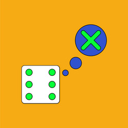 flat icon design collection dice and x mark vector image