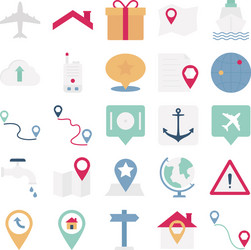 map and navigation icons can be easily mod vector image