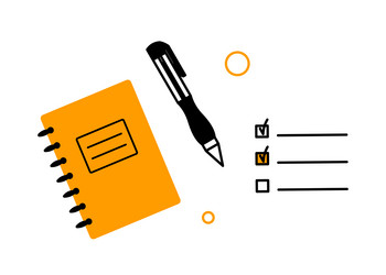 notebook and checklist concept design vector image