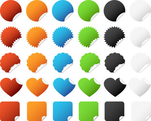 sticker badge set a of colorful vector