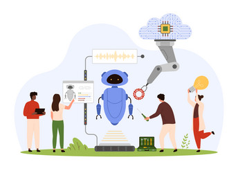 ai automation smart robot construction technology vector image