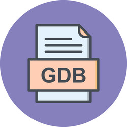 gdb file document icon vector image