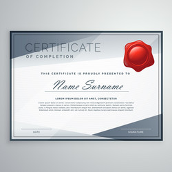 modern certificate design with abstract shapes vector image