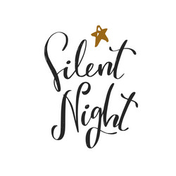 Silent Night Christmas Calligraphy Vector Image