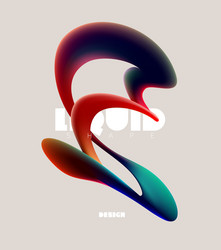 abstract fluid 3d shapes colorful dynamic lines vector image