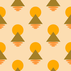 abstract seamless pattern triangle moon and ovals vector image