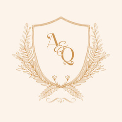 Ra wedding crest monogram Royalty Free Vector Image