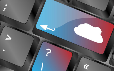 enter the cloud with a computing key vector image