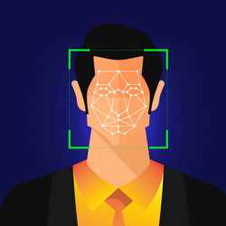 Facial recognition technology vector