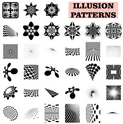 optical illusion assets and patterns set vector image