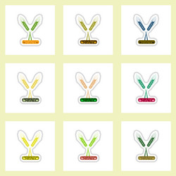 set of labels with shadow flat icon plants vector image