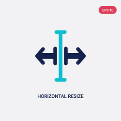 two color horizontal resize icon from arrows vector image