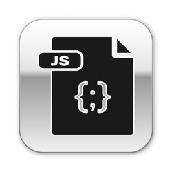 Black js file document download button icon vector