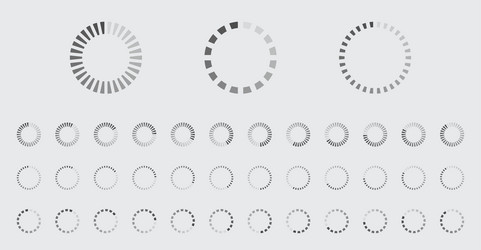 Circular loading buffering icons set vector