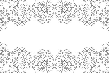 coloring book art with linear border vector