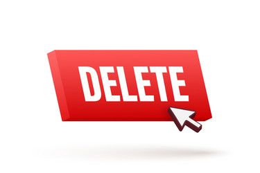 delete button and cursor clicks trash can vector image