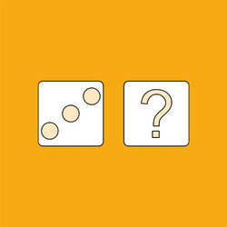 flat icon design collection dice and question mark vector image