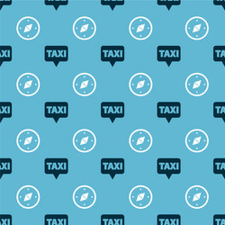 set map pointer with taxi and compass on seamless vector image