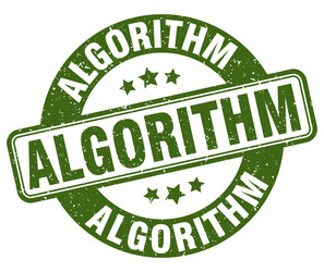 algorithm stamp label round grunge sign vector image