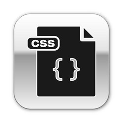black css file document download button icon vector image