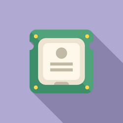 flat design of computer cpu icon vector image