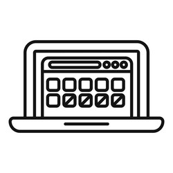 laptop showing web design program with content vector image