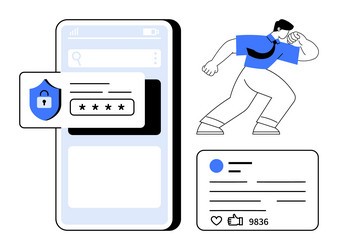 mobile authentication with secure password entry vector image