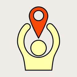 navigation geolocation icon in flat design vector image
