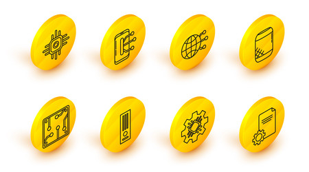 set line file document processor video game vector image