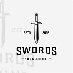 sword logo vintage template icon graphic design Vector Image