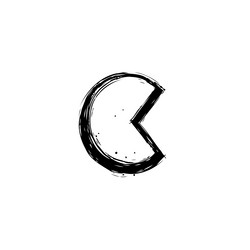abstract circular mark with missing section vector image