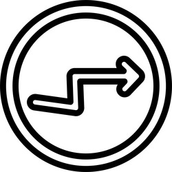 arrow zigzag right linear style icon design vector image
