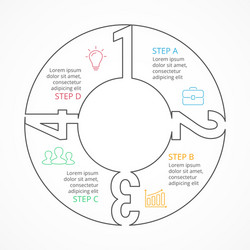 circle numbers linear infographic cycle vector image