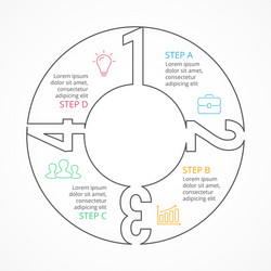 Circle numbers linear infographic cycle vector