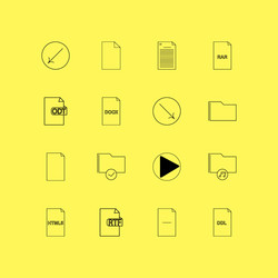files and folders linear icon set simple outline vector image