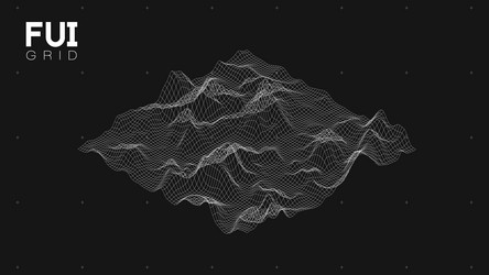 fui gui 3d landscape scan grid abstract vector image