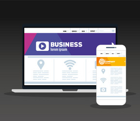 mockup responsive web concept website development vector image