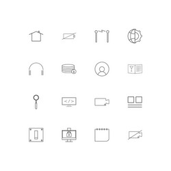 user interface linear thin icons set outlined vector image