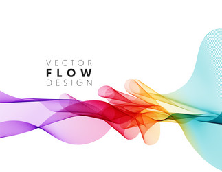 Abstract colorful flowing wave lines vector