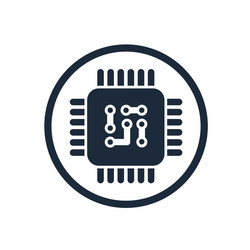 microchip chip circuit component vector image