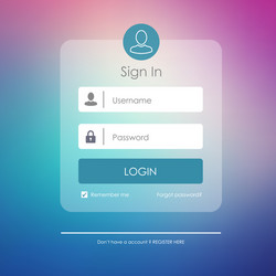 modern login form page website ui elements vector image