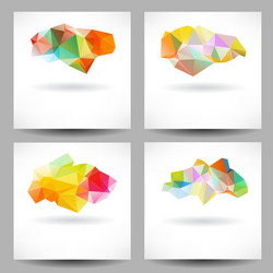 set of backgrounds with abstract triangles vector