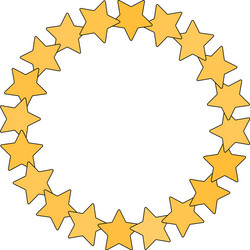 Star in circle shape starry border frame vector