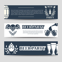 web banners beer party template set vector