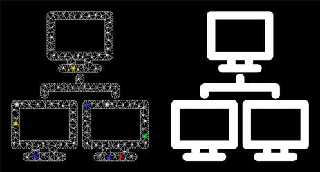 Flare mesh network computer group icon vector