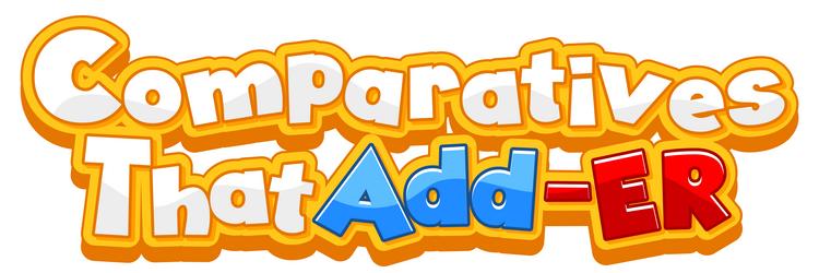 logo text design with word comparatives that add vector image