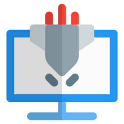malicious attack on computer to damage data vector image