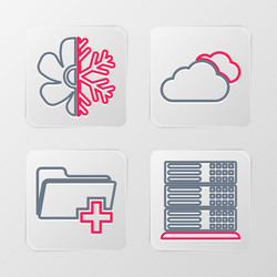 set line server data web hosting add new folder vector image