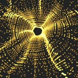 array with dynamic particles 3d technology style vector image